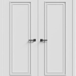 Interior Double Doors 72 X 84 Inches | LUX 7811 White Enamel | Wood Interior Solid Panel Frame | Closet Bedroom Doors