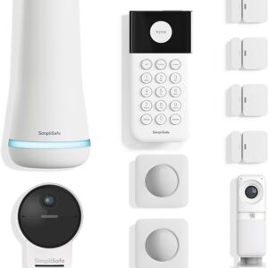 SimpliSafe 10 Piece Wireless Home Security System With Outdoor Camera- Optional 24/7 Professional Monitoring – No Contract – Compatible With Alexa And Google Assistant