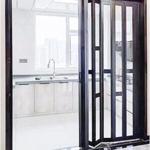Accordion Door No Drill, Aluminum Frame Folding Door For Indoor/Outdoor, Perfect For Closet, Bathroom, And HallwayWxH 72x80in 183x203cm