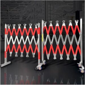 Removable Guardrail – Expandable Mobile Stainless Steel Safety Barricade Insulation Crowd Control Fence With Pulley (1.4x9m) For Outdoor And Event Use