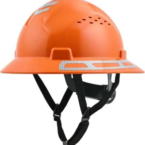 Full-Brim Hard Hat With Suspension - ANSI Z89.1 Approved OSHA Construction Safety Helmet, Non-Slotted Cap, Cascos De Construccion