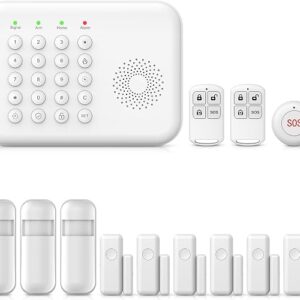 PGST Wireless Alarm System,Smart GSM 4G Home Security System With Door/Motion Sensors,Tuya APP Alerts,Compatible With Alexa&Google Assistant For Home,Villa,Apartment,Kids Safety,Pets