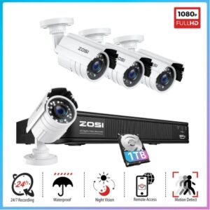 ZOSI H.265+ 5MP-Lite DVR Home Security 2MP Camera System Outdoor CCTV Cam 1TB