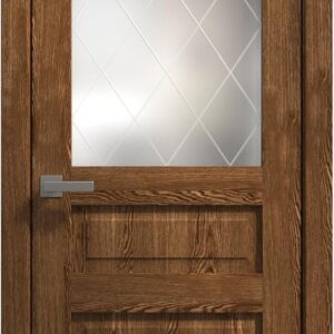 Interior Interior Solid French Door 36 X 84 Inches | Ego 5011 Cognac Oak | Single Regular Panel Frame Handle | Bathroom Bedroom Modern Doors