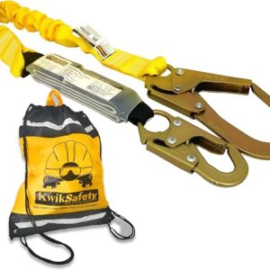KwikSafety – Charlotte, NC – BOA [1 PACK] External Shock Absorber Single Leg 6ft Safety Lanyard OSHA ANSI Fall Protection Restraint Equipment Snap Rebar Hook Connectors Construction Arborist Roofing