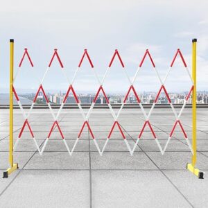 Expandable Mobile Barricade, Folding Industrial Safety Barrier With Casters, Road Garage Flexible Driveway Security Gate Pedestrian Traffic Fence