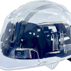 SAFEBUILDER Construction Safety Hard Hats With Reflector Full Transparent Shell Safety Helmet 6-Point Suspension Industrial Hardhats ANSI Certificate