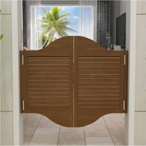 Swinging Doors Cafe Doors,Louvered Saloon Swing Door,Interior Solid Wood Swing Door,Indoor Premade Louvered Saloon Swing Door With Auto Close Features Batwing Bar Door For Terrace Emporium