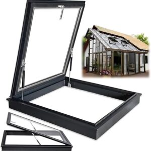 Heavy Duty Skylight House Roof Window, Underground Lighting Well Window With Tempered Glass, Venting Deck Viewing Window Cover For Sunroom 40x25in