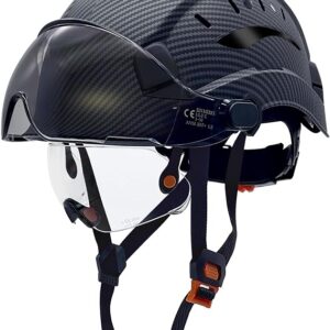 ANSI-Certified Industrial Safety Helmet Hard Hats With Retractable Clear And Tinted Visors Adjustable Ventilation 6-Point Suspension For Construction Industrial