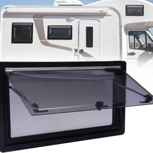 Push Out Style RV Windows,RV Camper Windows Vent,UV Proof Camper Acrylic Glass Hinged Window Replacement With Screen,RV Window For Caravan, Motorhome,Trailer,Yacht,500*450mm