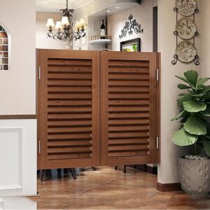 Swinging Doors Cafe Doors, Swinging Cafe Doors,Thick Solid Wood Swinging Doors,Interior Doors, Saloon Doors With Stainless Steel Hinges, French Louvered Swinging Door Double Doors, For Bar Kitchen Sta