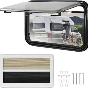 RV Window Replacement, RV Exit Window, RV Caravan Camper Van Hinged Push Out Window, External Push Out Window Vent Hatch For RV Window Replacement,400x300mm