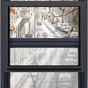 25x39in / 64x99cm Aluminum Clear Ventilation Replacement Window Black, Large Vertical Sliding Window, 10 11 12 13 14 15 16 17 18 19 20 21 22 23 24 25 26 27 Inchs