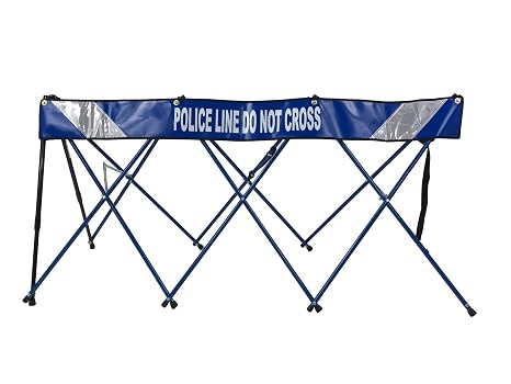 Blue "Police Line Do Not Cross" Folding Barricade/Safety Barrier