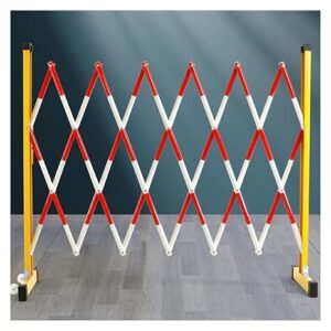 Industrial Expandable Metal Barricade, Traffic Fence Portable Pedestrian Safety Barrier Fence Base With 2 Wheels, Guardrail For School Construction SitesRed,120x600cm