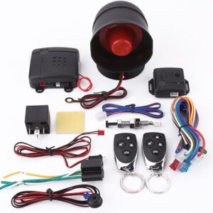 Universal Car Alarm Security System with Keyless Entry and 2 Remote Controls
