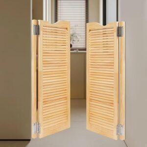 Swinging Half Door, Wood Saloon Doors With Speed Control, 35″ X 47″ Half Doors For Doorways, 180 Swing Cafe Doors Kitchen Doors For Bar, Porch, Doorways, Cafe & Laundry Room (Wood)