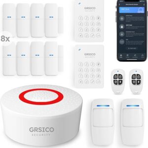 Wireless Home Alarm System 15-Piece Kit, WiFi Alarm System For Home Security With Phone APP Alert Alarm Siren, Keypad, Remote, Motion, And Door Sensors For Home, Apartment, Work With Alexa