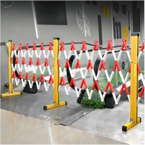 Zfmnoyev Movable Folding Construction Isolation Guardrail, Outdoor Retractable Traffic Barrier Gate, Industrial Building Sites Schools Flexible Safety Driveway Fence(1.2×2 M)