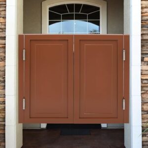 Swinging Doors Cafe Doors, Interior Solid Wood Swing Door With Metal Hinges, Cafe Saloon Doors, Bar Saloon Swinging Doors For Kitchen Stairs Bedroom Entrance Partition Brown, 39.37″ X 35.43″