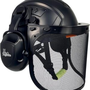 SAFEBUILDER CR99 Forestry Safety Helmet Class C Hard Hats 3 In1 Chainsaw Arborist Helmet with Mesh Face Shield Ear Muffs Hearing Protection ANSI Z89.1
