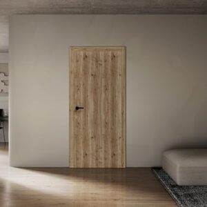 Interior Interior Solid French Door 32 X 80 Inches | Basic 3001 Caramel Oak | Single Regular Panel Frame Handle | Bathroom Bedroom Modern Doors