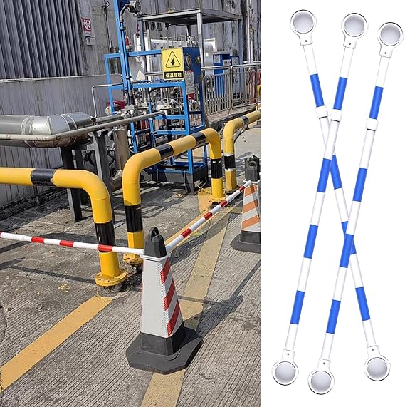 Expandable Construction Cone Bar Barricade - Temporary Barrier Connectors For Lot Control, Site Management & Road Safety - Durable Equipment For Effective Traffic Control