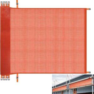 20 L X 40″ W Construction Safety Debris Netting With 14 Tapes & Buckles, Orange Fire Retardant Pump Jack Safety Net, Scaffold Safety Netting Rolls Scaffold Net Enclosure