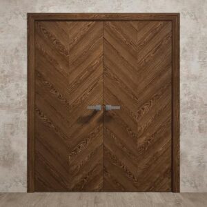 Interior Interior Solid French Double Doors 60 X 84 Inches | Ego 5005 Cognac Oak | Wood Interior Solid Panel Frame | Closet Bedroom Modern Doors