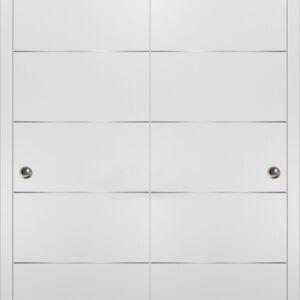 Double Barn Sliding White Doors 48×80 with Hardware