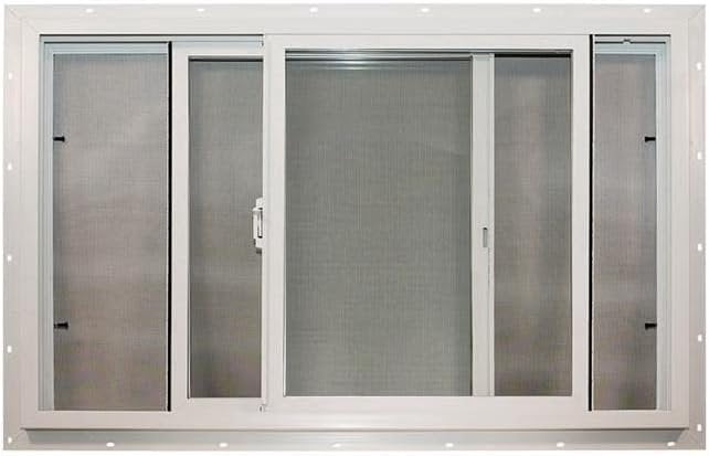 Duo-Corp Agriclass Double Slide Vinyl Utility Window White Glass/Vinyl Window 23-1/2 W x 35-1/2 - Case Of: 1
