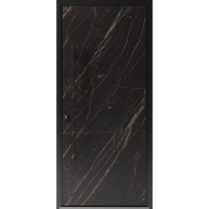 Front Exterior Prehung Steel Door / Dekton 0118 Natural Noir / Entry Metal Modern Painted W36x80 Right-hand