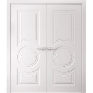 Interior Double Doors 36 x 80 inches | SELECT 1089 White | Wood Interior Solid Panel Frame | Closet Bedroom Doors