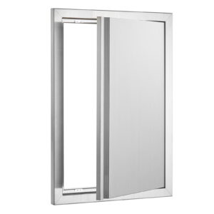 KFFKFF 17×24 inch BBQ Island Entry Door Exterior Door Stainless Steel Outdoor Kitchen Door