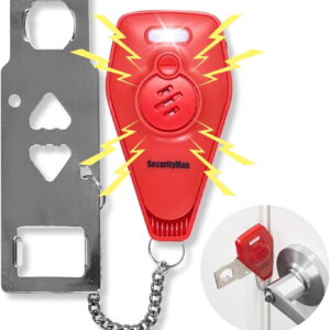 Securityman Portable Door Lock with Alarm - Red