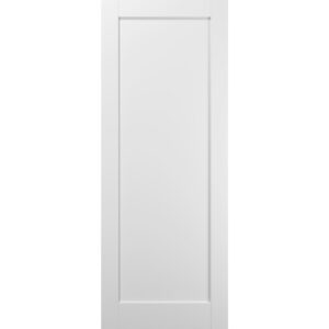 Slab Barn Door Panel 24 x 80 | Quadro 4111 White Silk | Sturdy Finished Wooden Modern Doors | Pocket Closet Sliding
