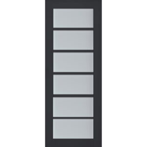 Slab Barn Door Panel Frosted Glass | Veregio 7602 Antracite | Sturdy Finished Doors | Pocket Closet Sliding-36 x 84